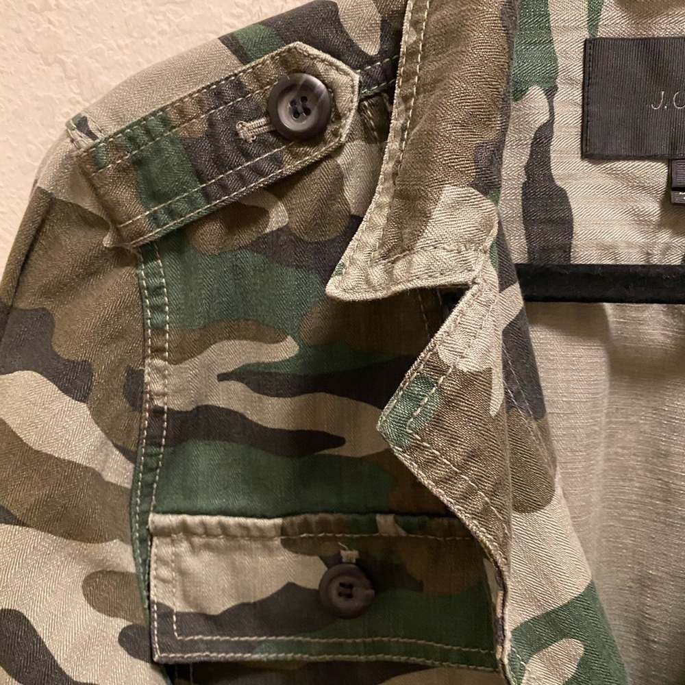 J. Crew Camo Utility Shacket Size Large Petite - Picture 7 of 12